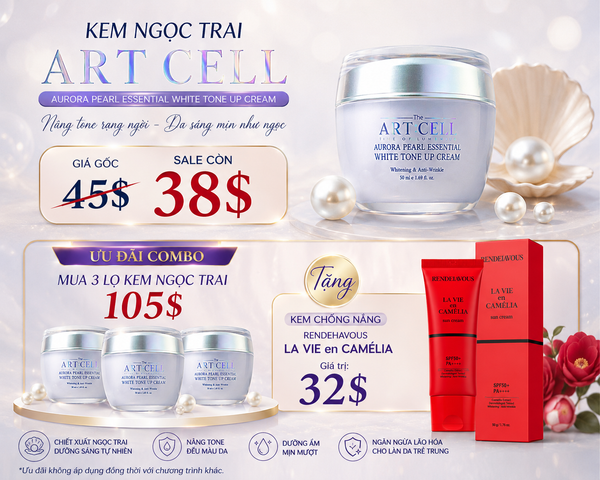 Kem dưỡng trắng da nâng tone ngọc trai Art Cell – Artcell Aurora Pearl Essential White